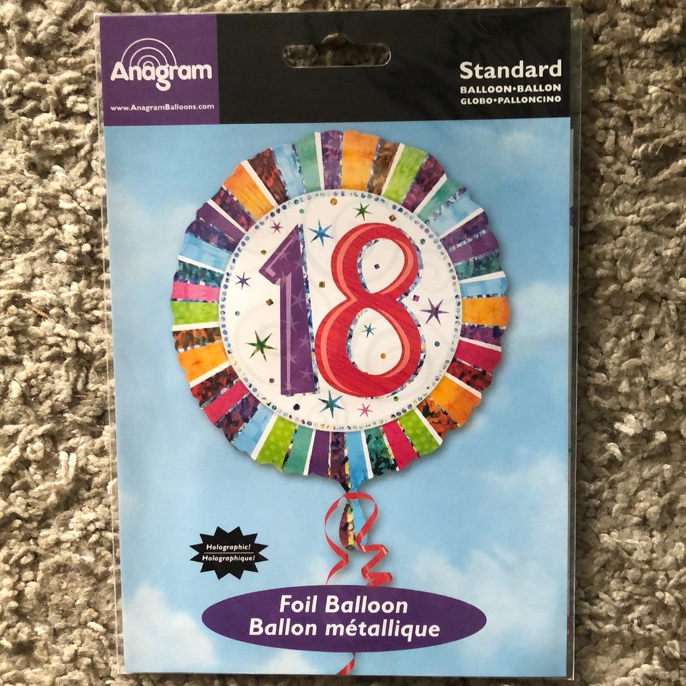 Number ‘18’ Foil Balloon